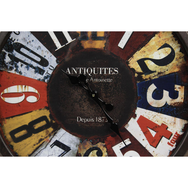 Grande Horloge Ancienne Murale Antiquités Métal Multicolore 70cm