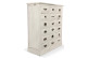 Meuble Semainier Chiffonnier Grainetier Bois Blanc Cérusé 18 Tiroirs 87x34.5x99.5cm