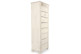 Meuble Semainier Chiffonnier Grainetier Bois Cerusé Blanc 8 Tiroirs Nu 54.5x33x146.5cm