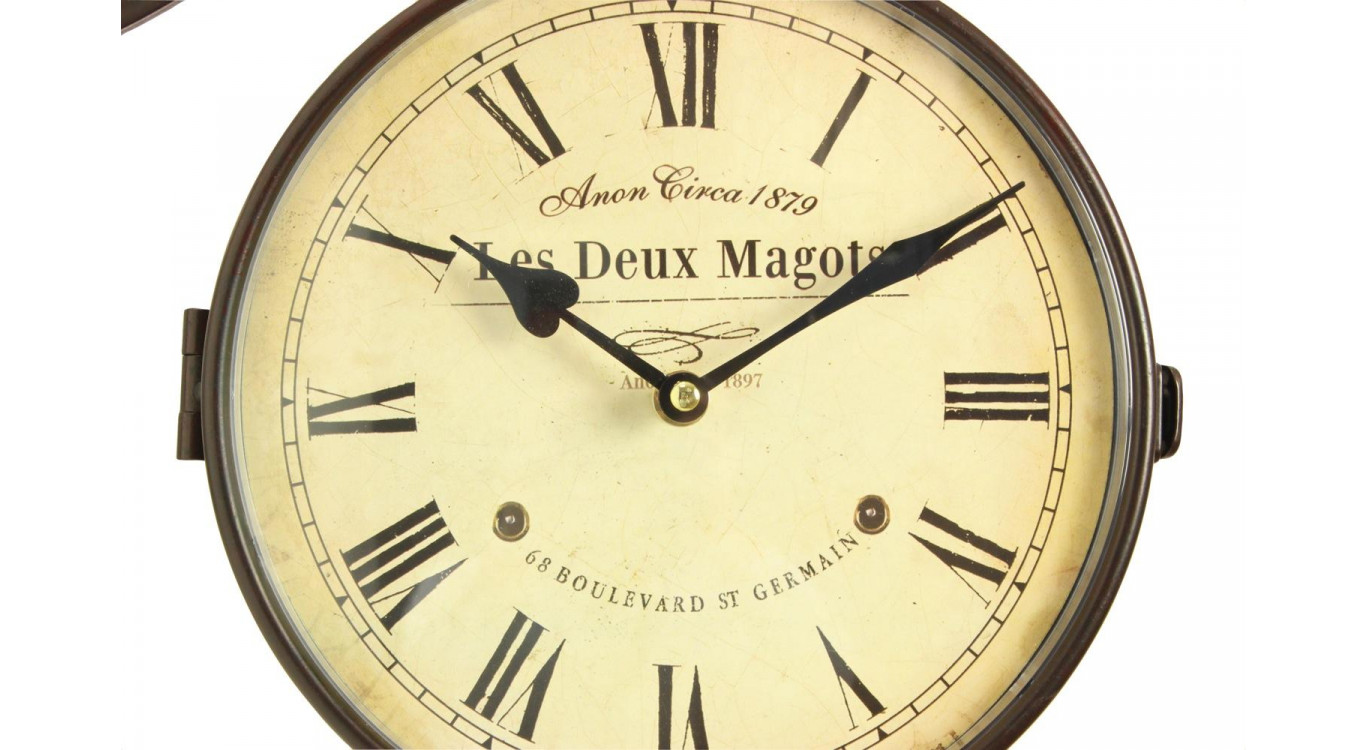 Antike Bahnhofsuhr Les Deux Magots 24cm