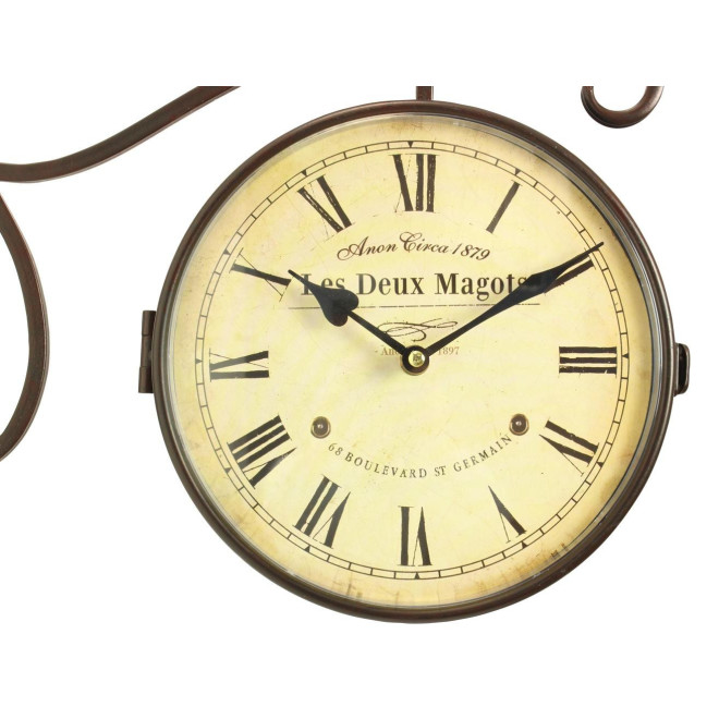 Horloge De Gare Ancienne Double Face Les Deux Magots 24cm