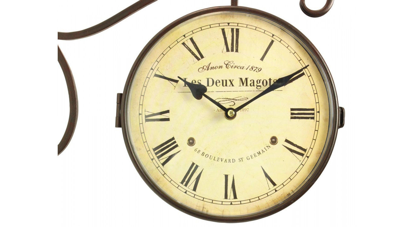 Antike Bahnhofsuhr Les Deux Magots 24cm