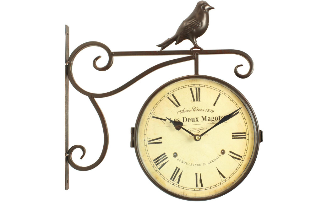 Antike Bahnhofsuhr Les Deux Magots 24cm