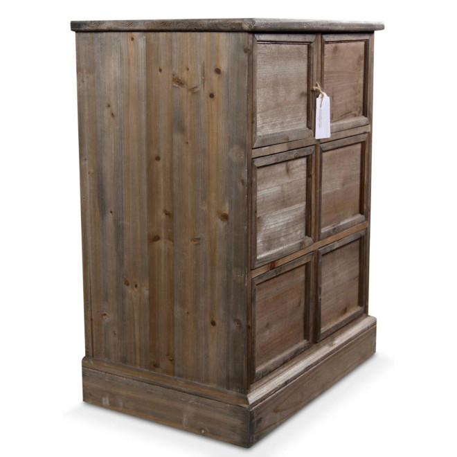 Meuble Semainier Chiffonnier Grainetier Bois 6 Tiroirs Nu 58x40.5x76cm
