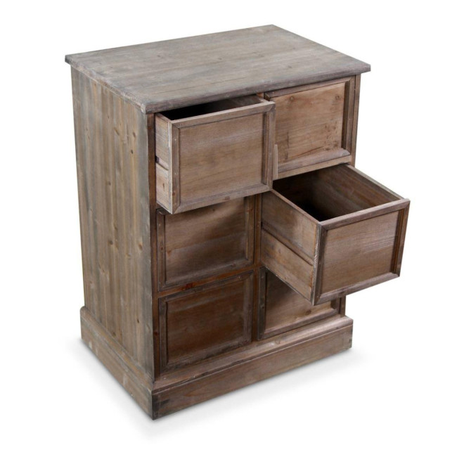 Wochenschrank Chiffonnier Grainetier Bois 6 Schubladen Nu 58x40.5x76cm