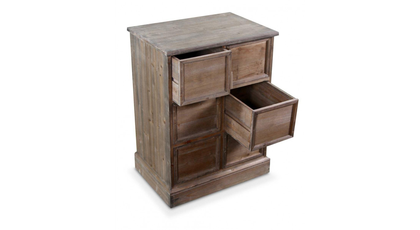 Wochenschrank Chiffonnier Grainetier Bois 6 Schubladen Nu 58x40.5x76cm