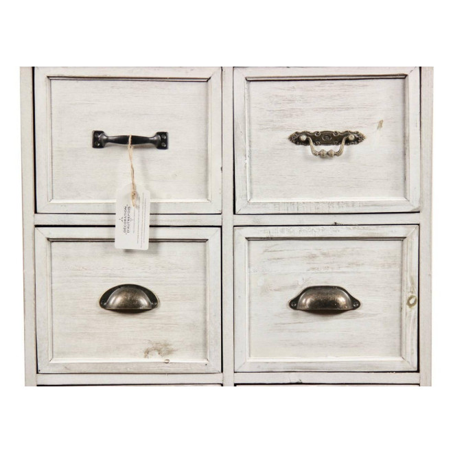 Wochenmöbel Chiffonnier Grainetier Bois 6 Schubladen Cerusé Blanc 58x40.5x76cm