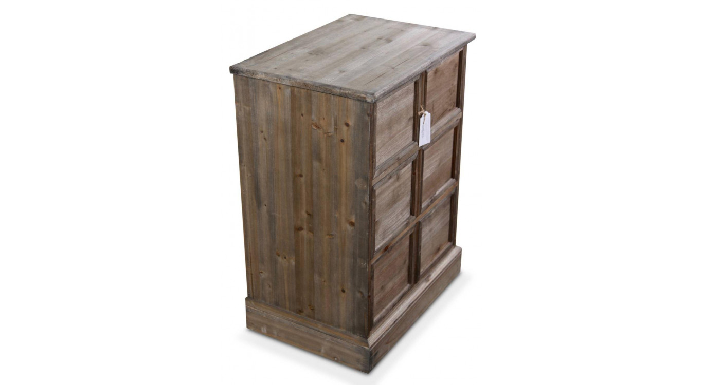 Meuble Semainier Chiffonnier Grainetier Bois 6 Tiroirs Nu 58x40.5x76cm