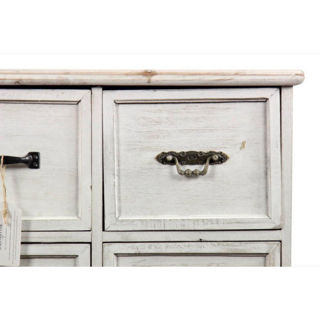 Wochenmöbel Chiffonnier Grainetier Bois 6 Schubladen Cerusé Blanc 58x40.5x76cm