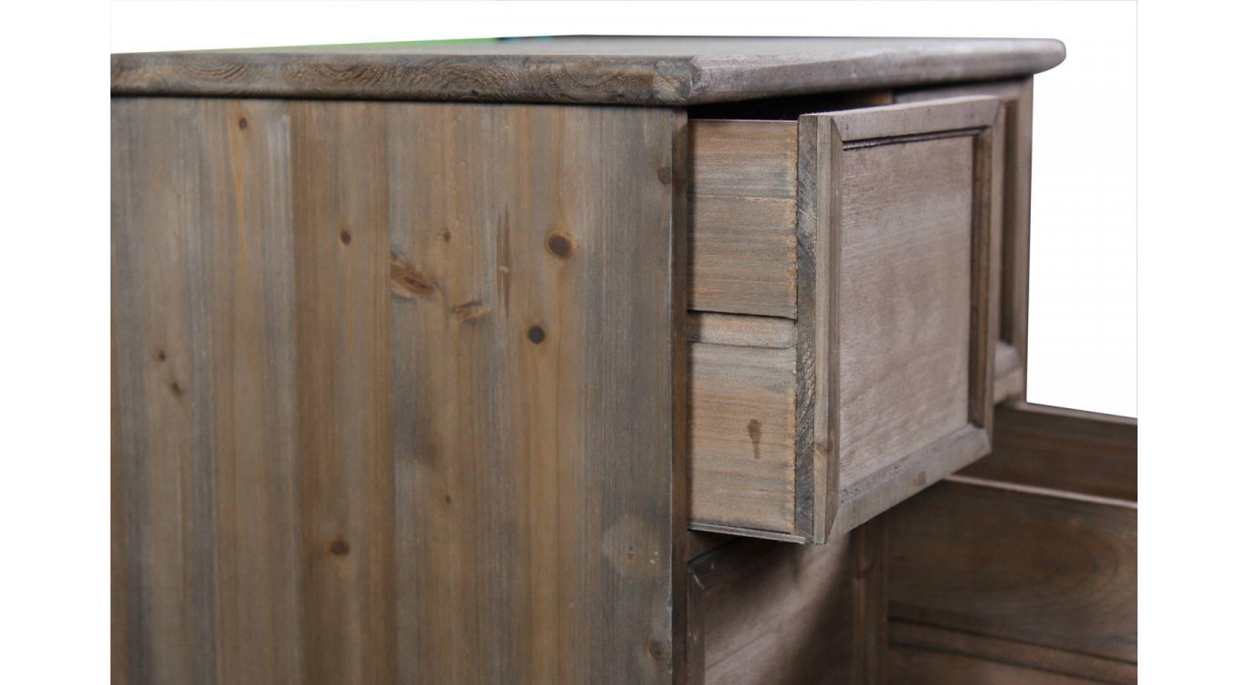 Meuble Semainier Chiffonnier Grainetier Bois 6 Tiroirs Nu 58x40.5x76cm