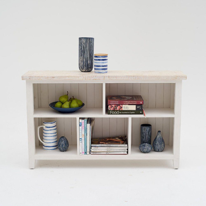 Bücherregal Holz Weiß 130x33x78cm