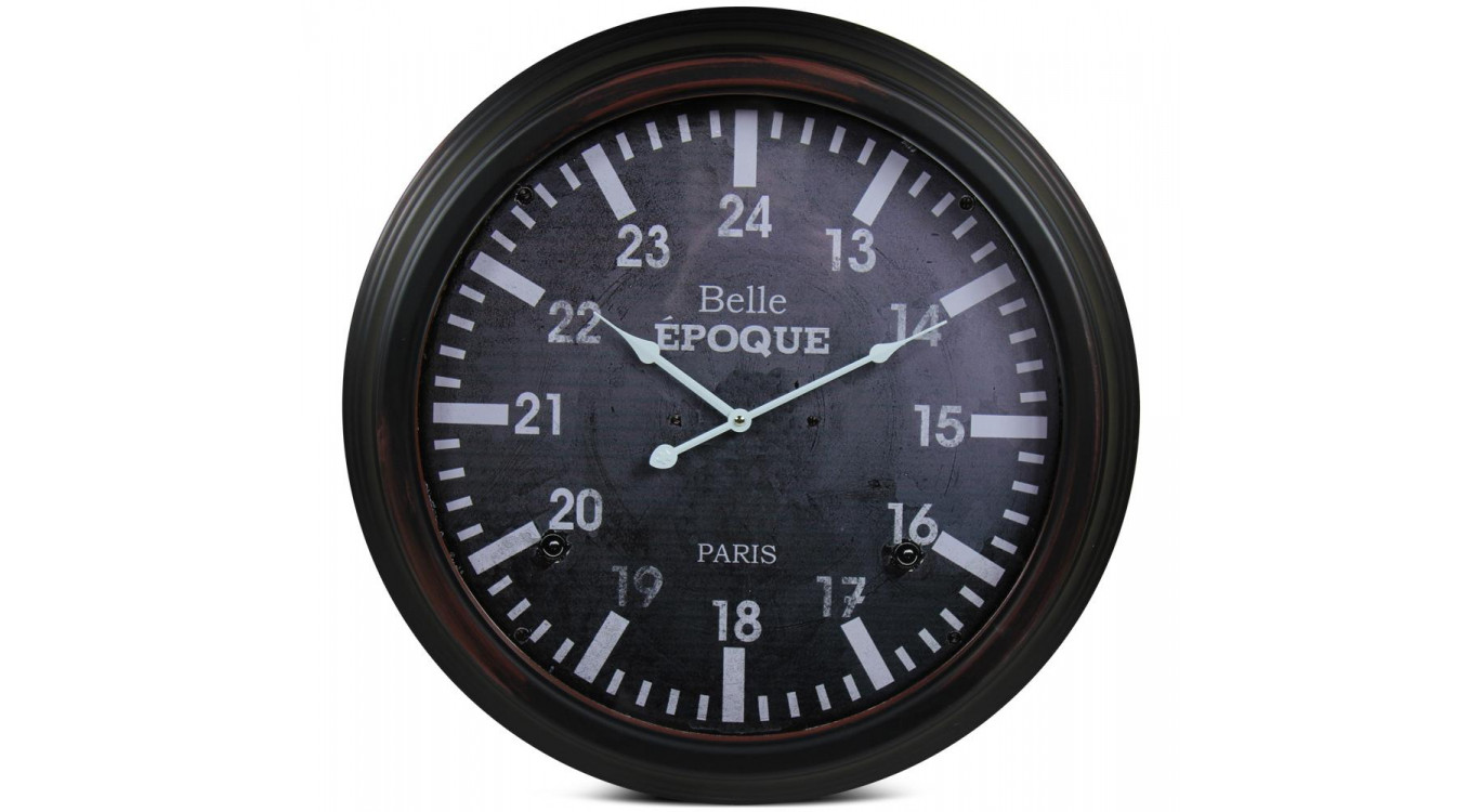 Horloge Ancienne Murale Belle Epoque Métal Gris 58cm