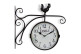 Horloge De Gare Ancienne Double Face Family Fer Forge Blanc 24cm