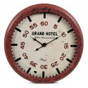 Alte Wanduhr Grand Hôtel Metall Rot-Bordeaux 62cm