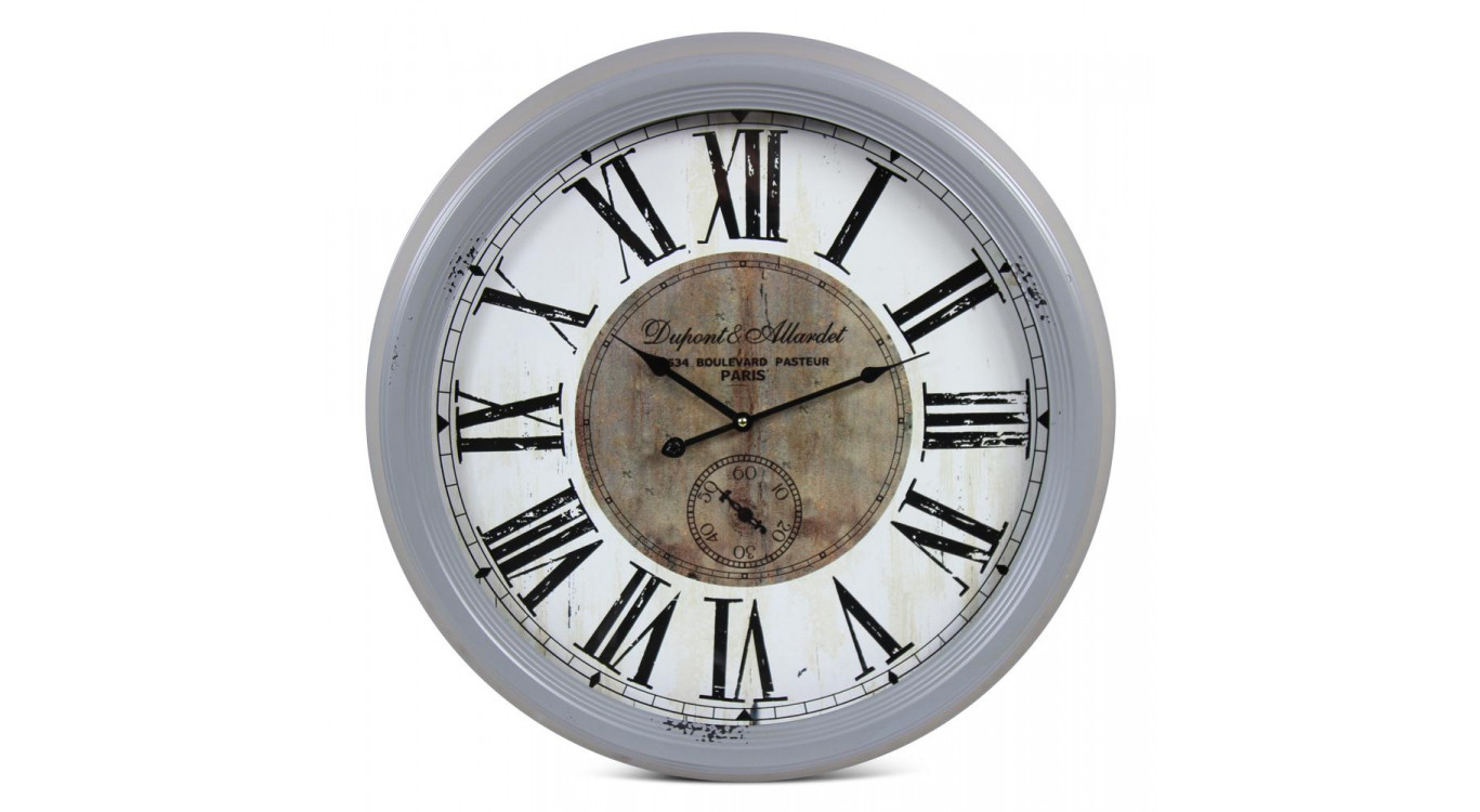 Horloge Ancienne Murale Dupont & Allardet Métal Gris 62cm