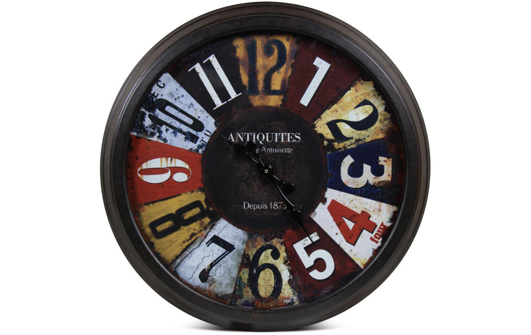 Grande Horloge Ancienne Murale Antiquités Métal Multicolore 70cm