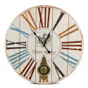 Reloj Antiguo Château Montrose Péndulo Madera Blanca 58cm