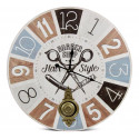 Antique Clock Pendulum Barber Shop Hair Style Wood White 58cm