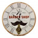 Reloj Pendular Antiguo Barbería Madera Blanca 58cm