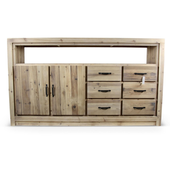 Anrichte mit 6 Schubladen Naturholz 184x40x106cm