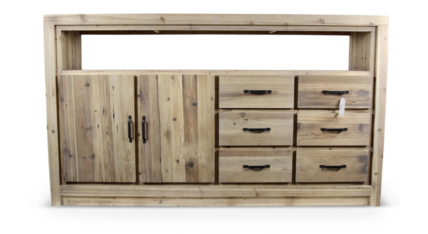 Anrichte mit 6 Schubladen Naturholz 184x40x106cm