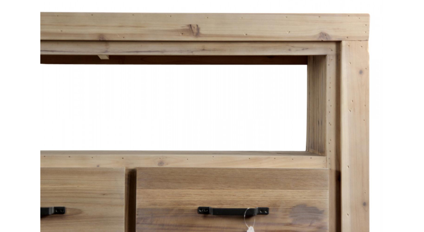 Anrichte mit 6 Schubladen Naturholz 184x40x106cm