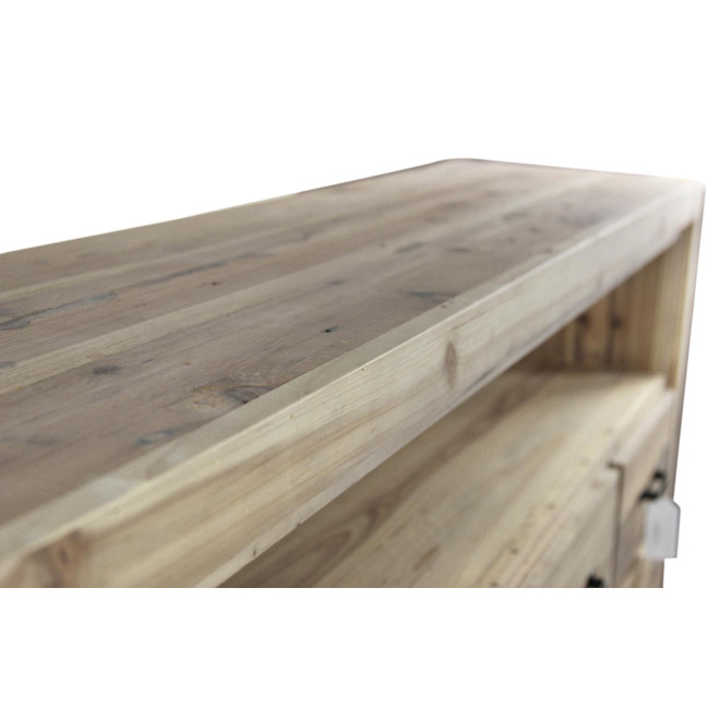 Buffet 6 Tiroirs Bois Naturel 184x40x106cm