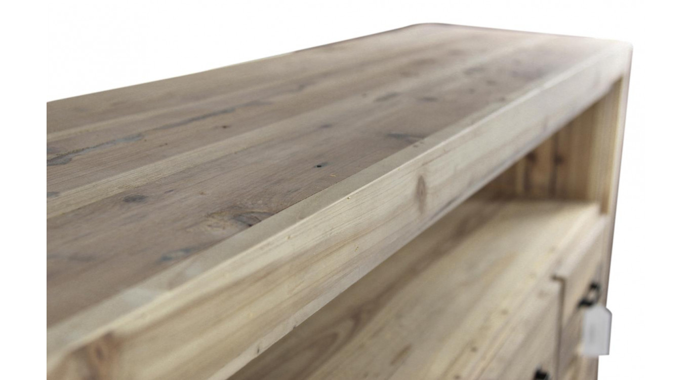 Anrichte mit 6 Schubladen Naturholz 184x40x106cm