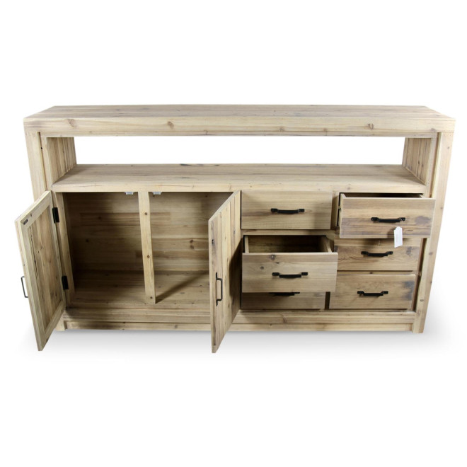 Anrichte mit 6 Schubladen Naturholz 184x40x106cm