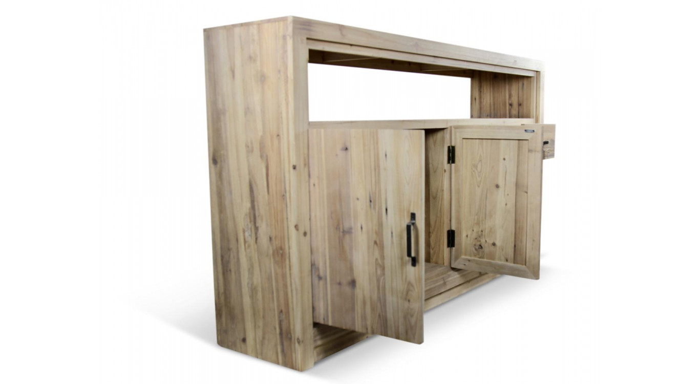 Anrichte mit 6 Schubladen Naturholz 184x40x106cm