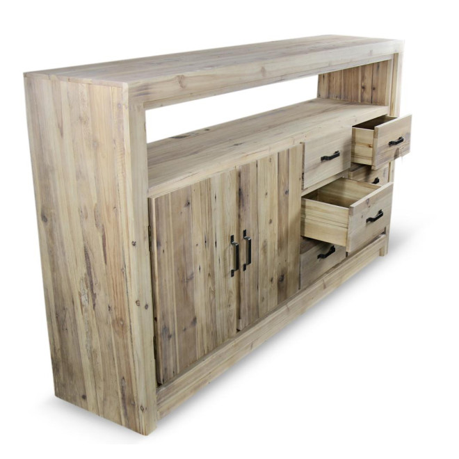 Anrichte mit 6 Schubladen Naturholz 184x40x106cm