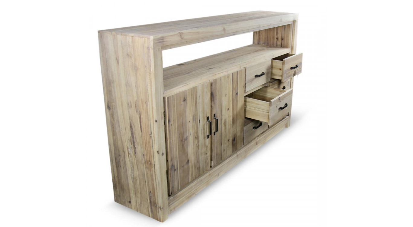 Anrichte mit 6 Schubladen Naturholz 184x40x106cm