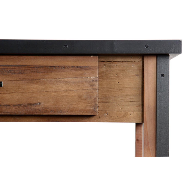 Console Drapier 2 Tiroirs Bois Marron 158.5x44.5x96cm