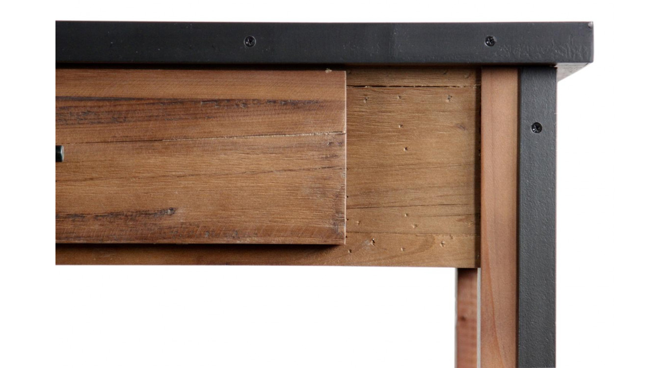 Console Drapier 2 Tiroirs Bois Marron 158.5x44.5x96cm