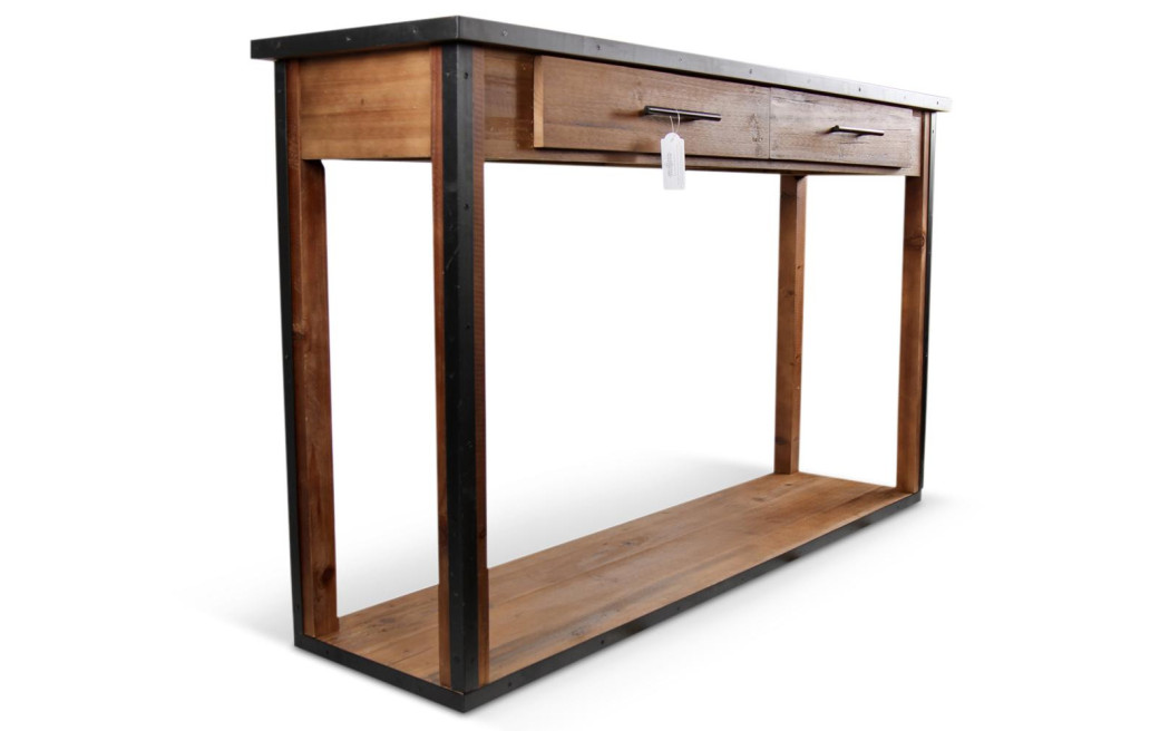 Drapier Konsole 2 Schubladen Holz Braun 158.5x44.5x96cm