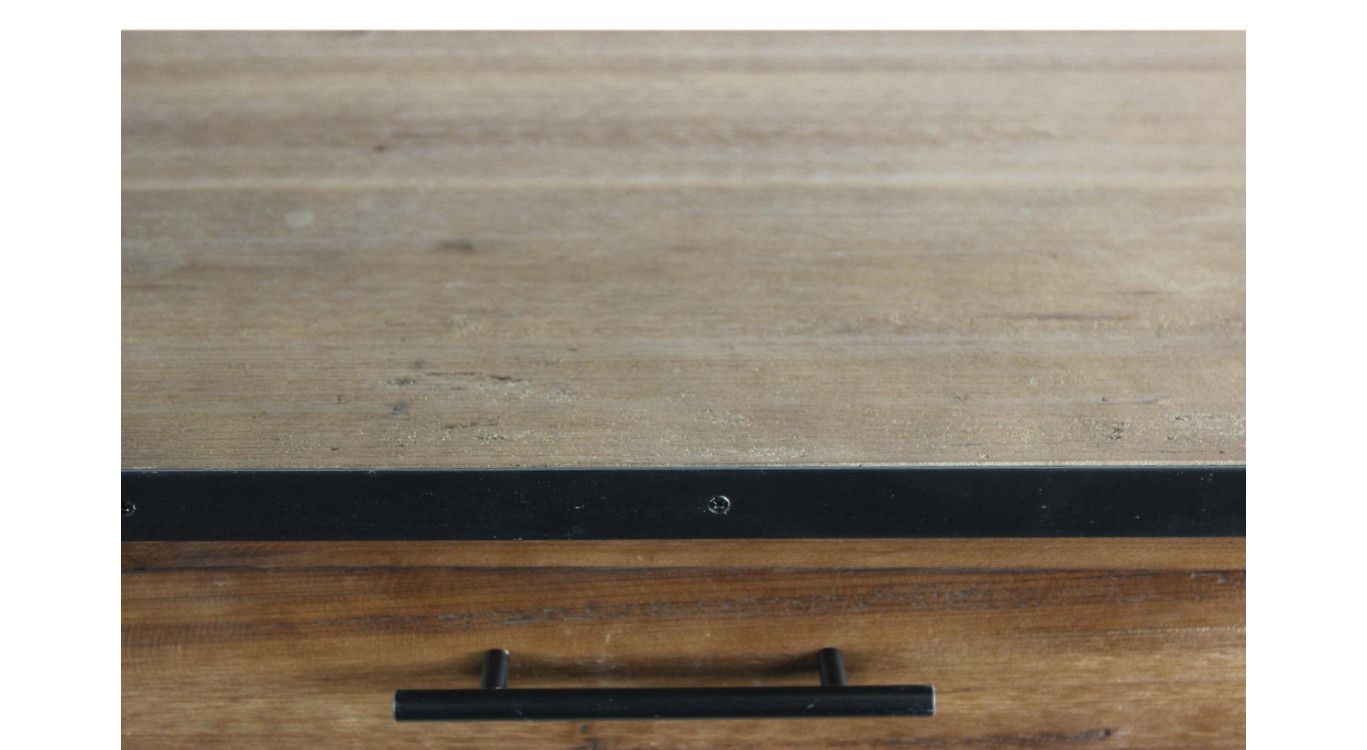 Console Drapier 2 Tiroirs Bois Marron 158.5x44.5x96cm
