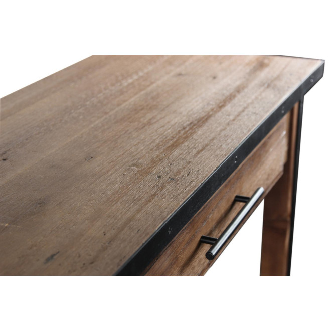 Console Drapier 2 Tiroirs Bois Marron 158.5x44.5x96cm