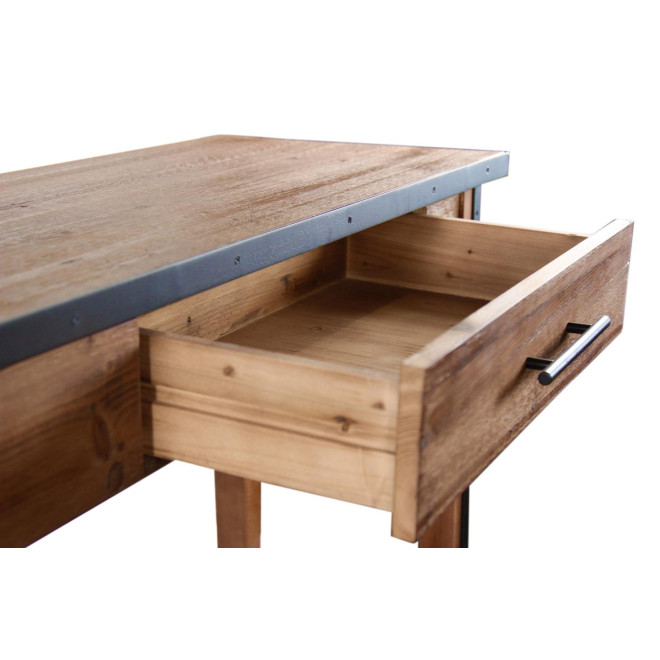 Console Drapier 2 Tiroirs Bois Marron 158.5x44.5x96cm