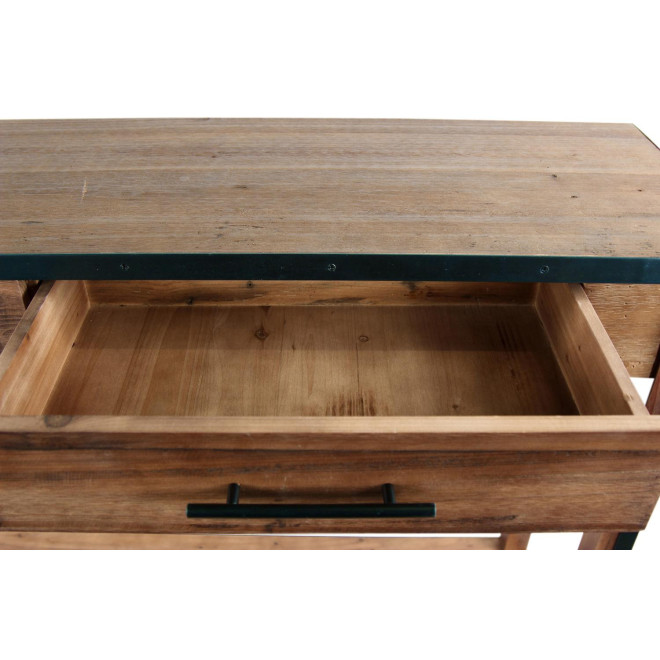 Console Drapier 2 Tiroirs Bois Marron 158.5x44.5x96cm