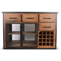 Ilot 4 Tiroirs Bois Marron 140x80x94,5cm