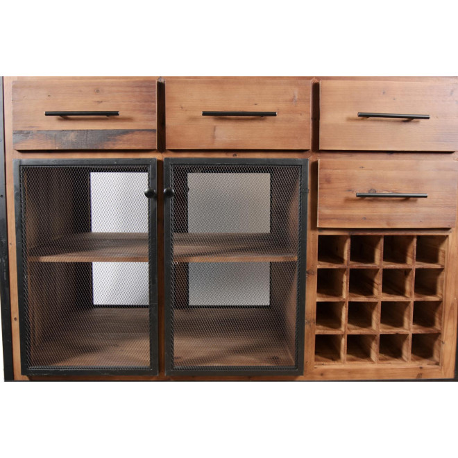 Ilot 4 Tiroirs Bois Marron 140x80x94,5cm