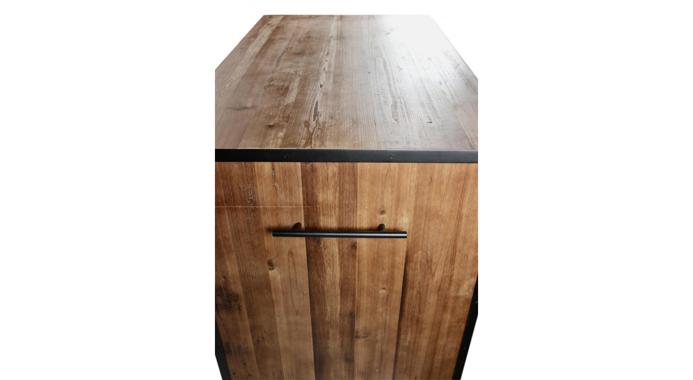 Ilot 4 Tiroirs Bois Marron 140x80x94,5cm