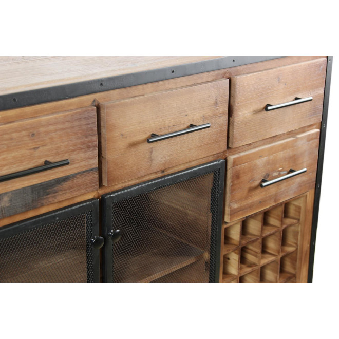 Ilot 4 Tiroirs Bois Marron 140x80x94,5cm