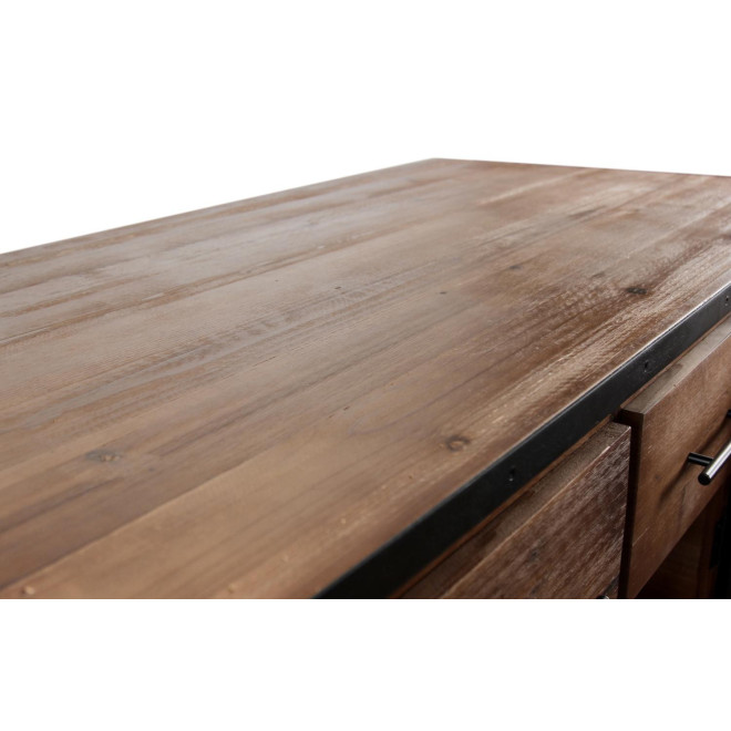 Ilot 4 Tiroirs Bois Marron 140x80x94,5cm
