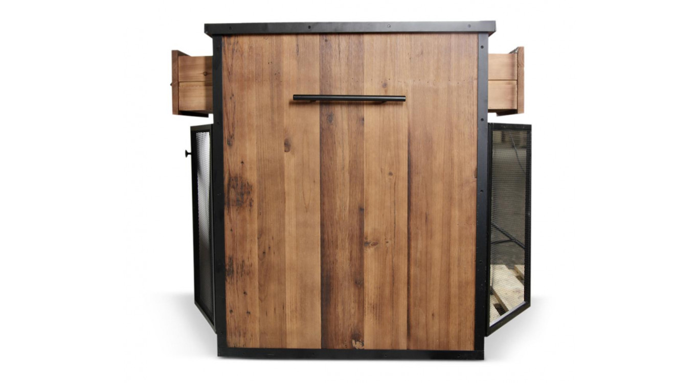 Ilot 4 Schubladen Holz Braun 140x80x94,5cm