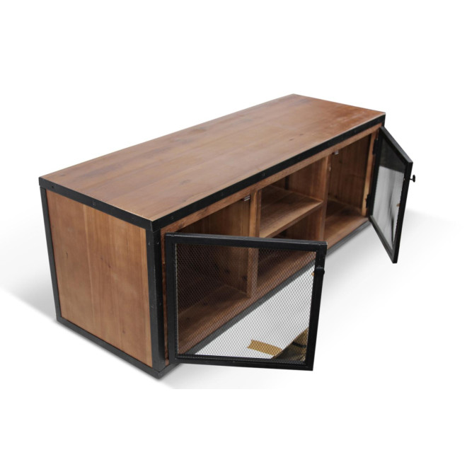 Meuble TV Bois Marron 135.5x45.5x50cm
