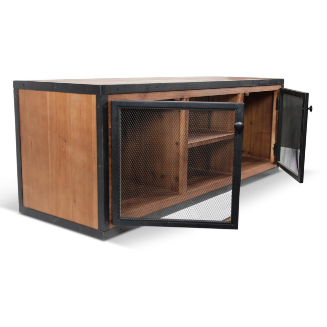Meuble TV Bois Marron 135.5x45.5x50cm