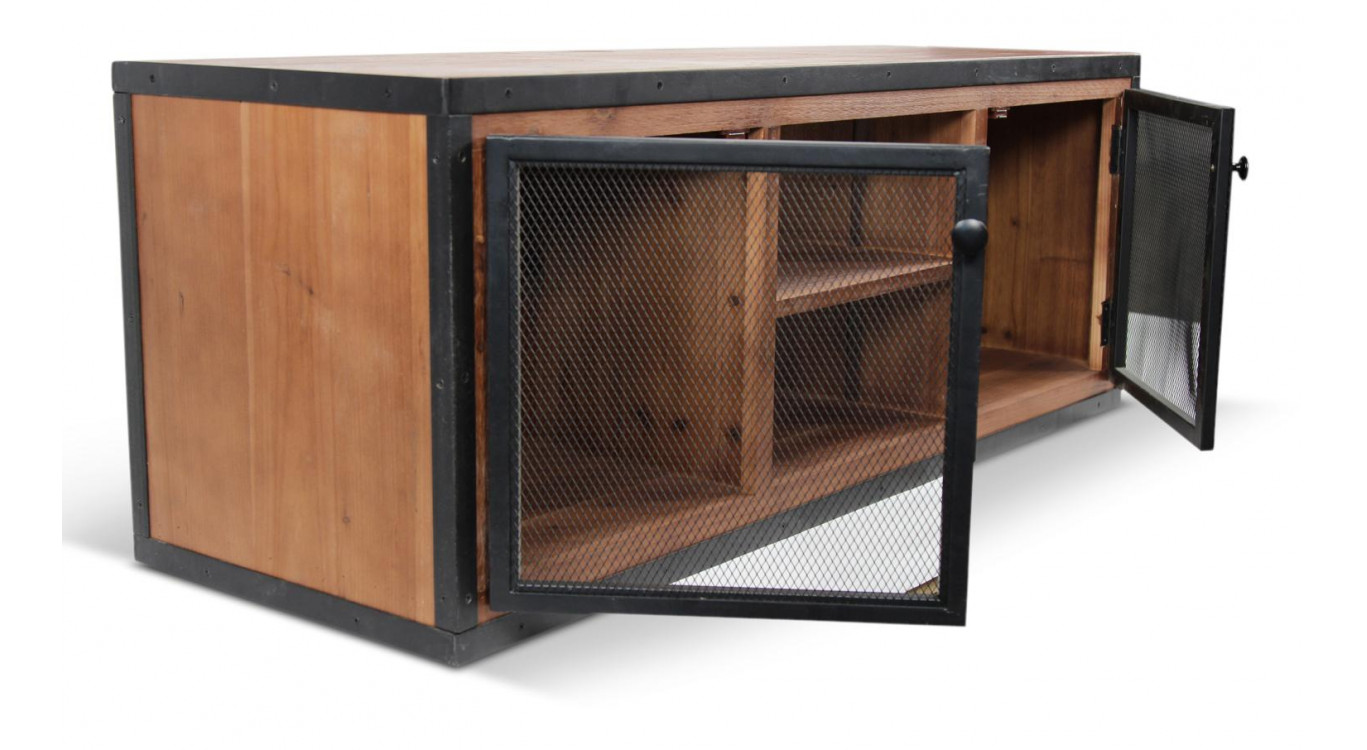 Meuble TV Bois Marron 135.5x45.5x50cm
