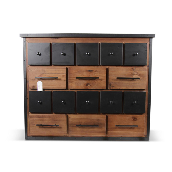 Truhe Grainetier 16 Schubladen Holz Braun 117,5x44,5x95cm