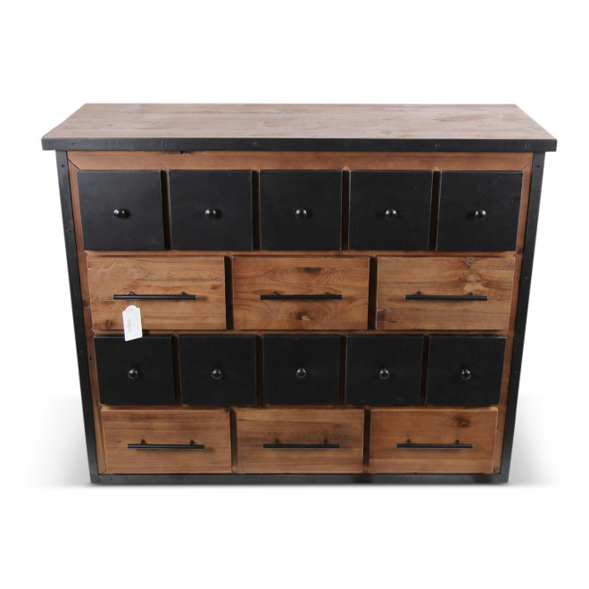 Truhe Grainetier 16 Schubladen Holz Braun 117,5x44,5x95cm
